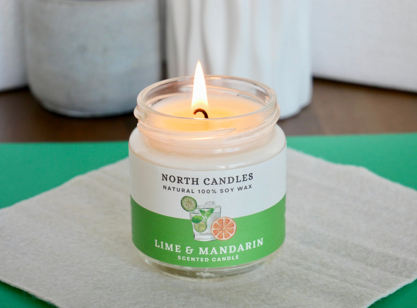 NEW - Lime & Mandarin Scented Soy Candle