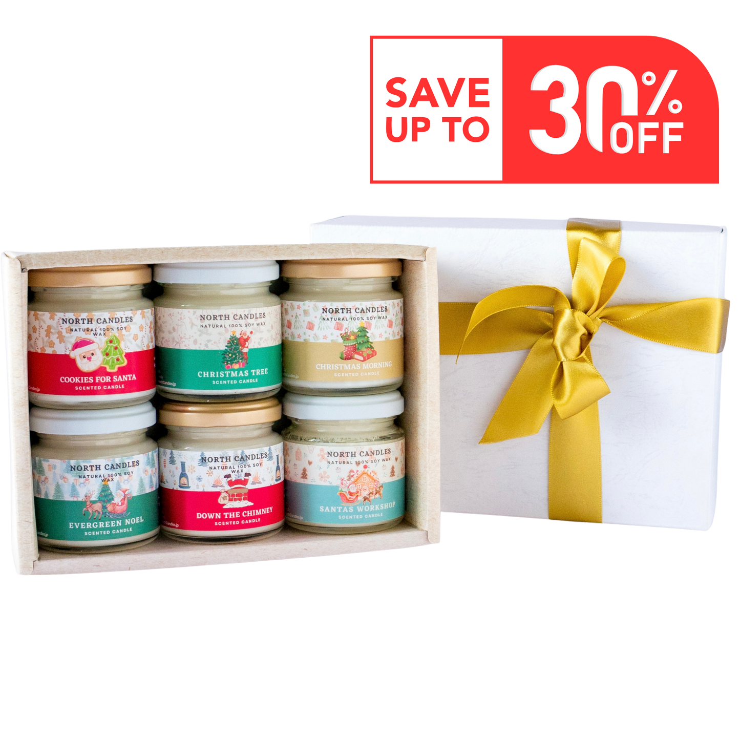 【季節限定】6 x クリスマスキャンドルお得セット (SAVE 26-40%)