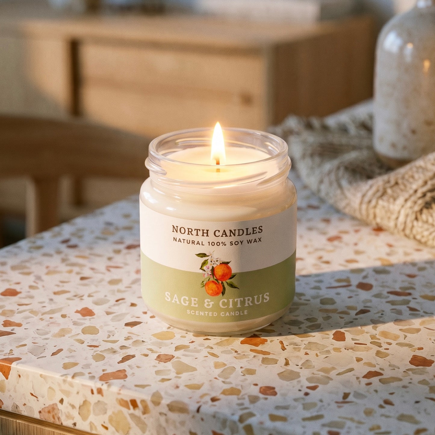 Sage & Citrus Scented Soy Candle