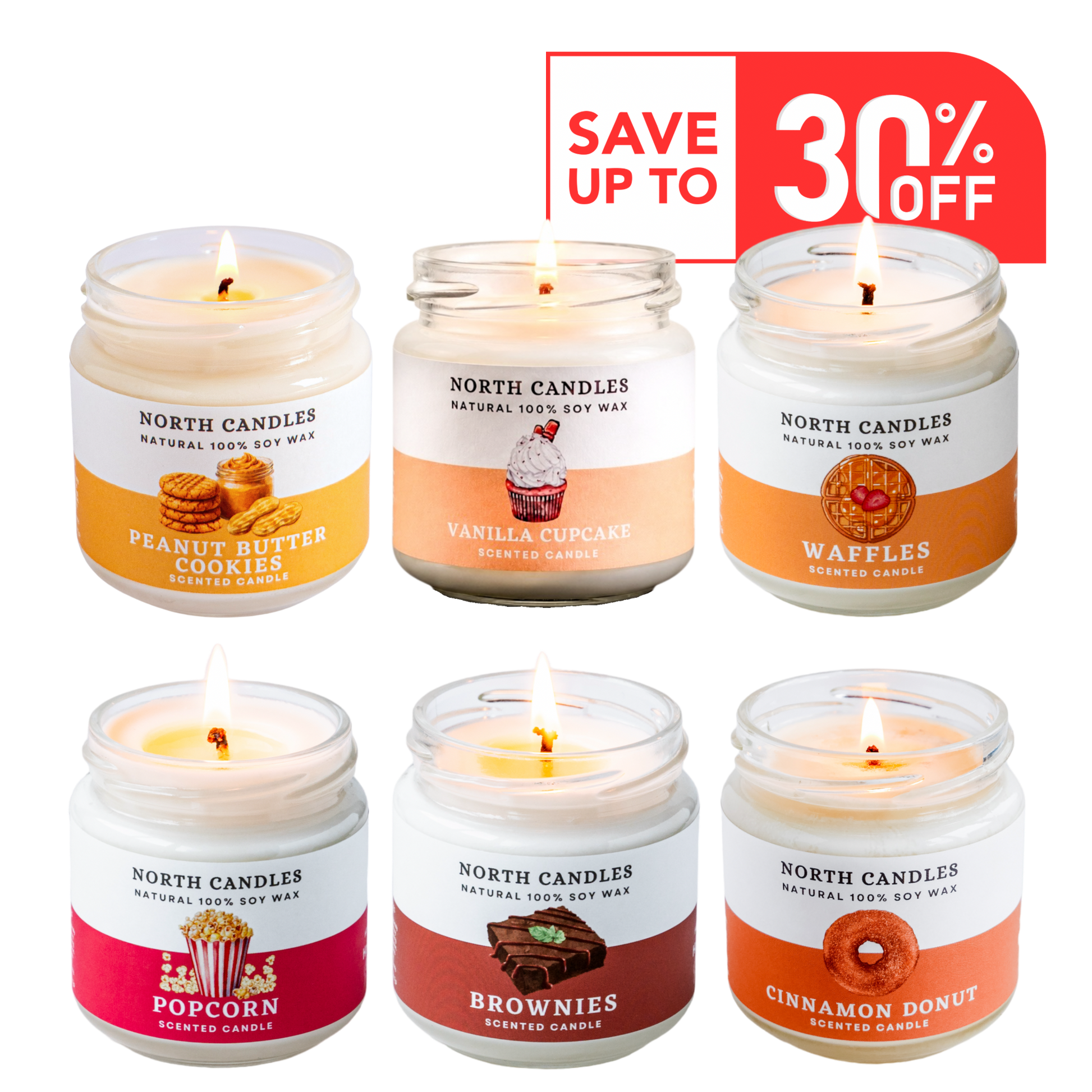 美味しそうアロマキャンドルセット (SAVE 15-20%) North Candles