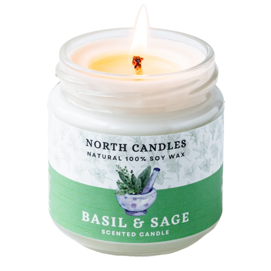 NEW - Basil & Sage Scented Soy Candle