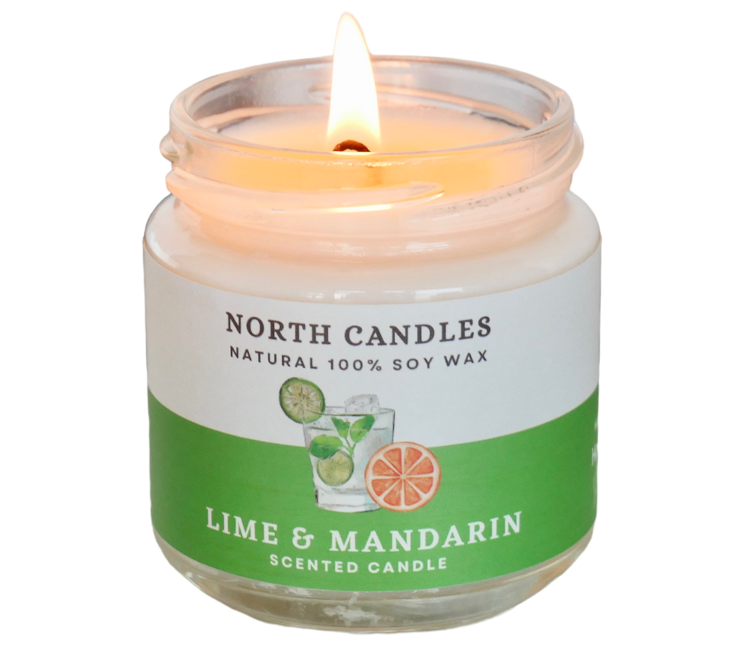 NEW - Lime & Mandarin Scented Soy Candle