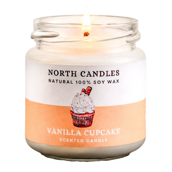 バニラカップケーキビンキャンドル – North Candles