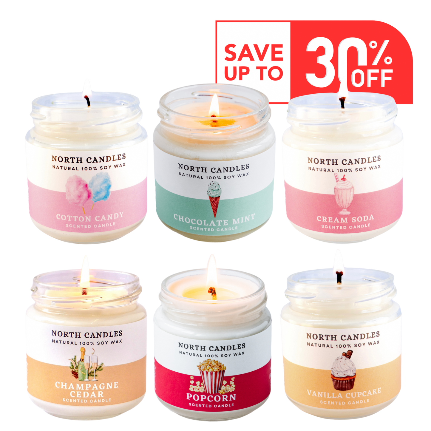 NEW パーティーキャンドル 6 x お得セット (SAVE 25-30%)