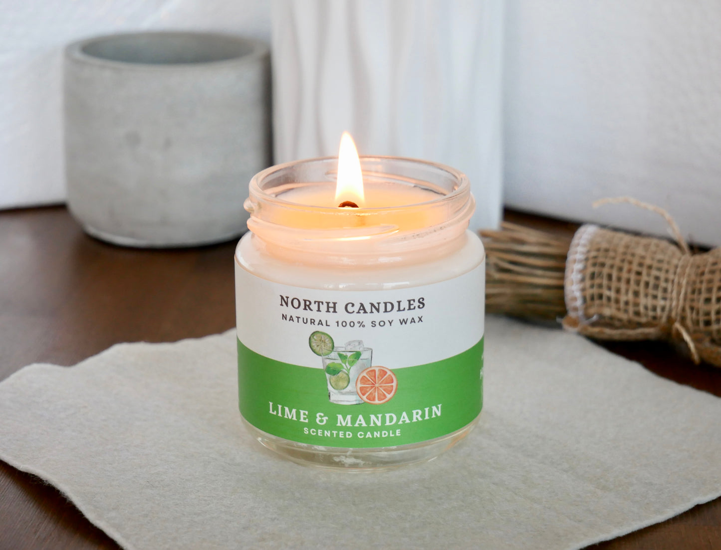 NEW - Lime & Mandarin Scented Soy Candle