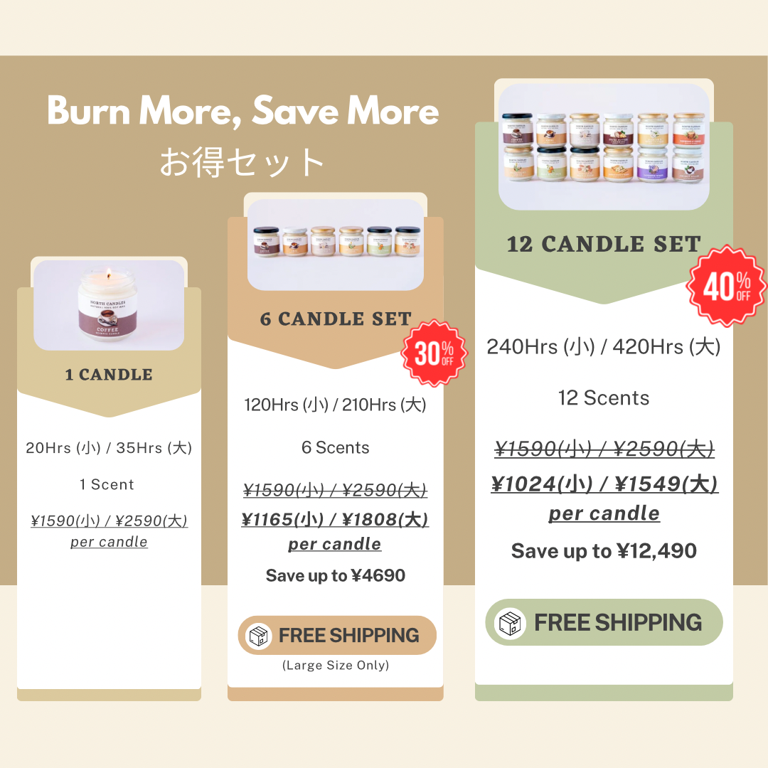 アロマビンキャンドルセット (SAVE 15-20%) ソイキャンドル ノース アロマビンキャンドルセット (SAVE 15-20%) ソイキャンドル ノース