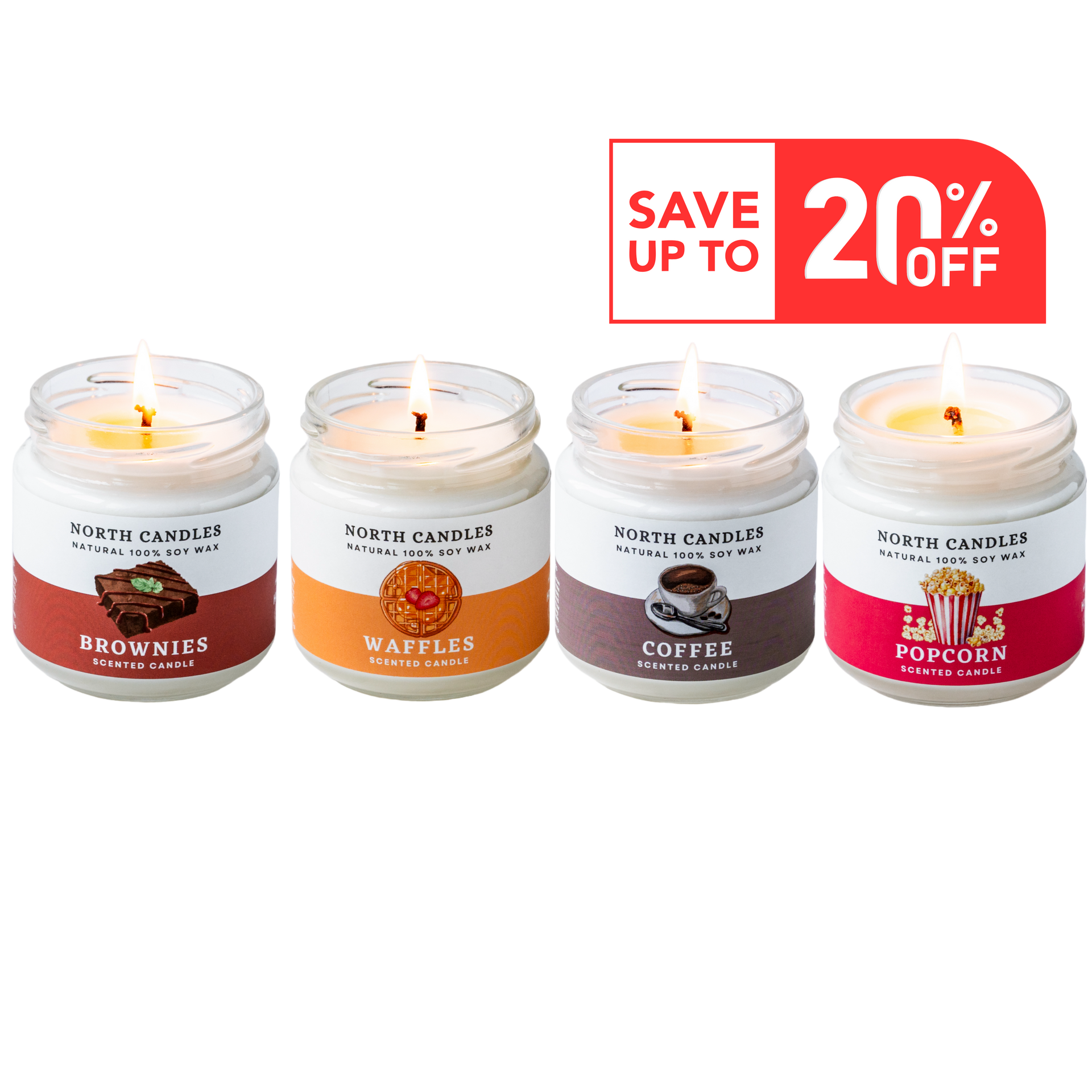 美味しそうアロマキャンドルセット (SAVE 15-20%) North Candles ノースキャンドル ソイキャンドルセット