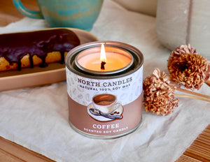 Coffee Scented Soy Candle (With NEW Can Size!)