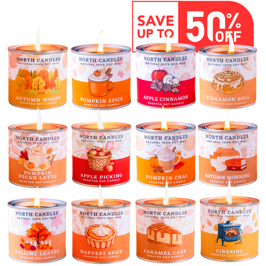 (Seasonal) 12 x Fall Candle Set (SAVE 45-50%)