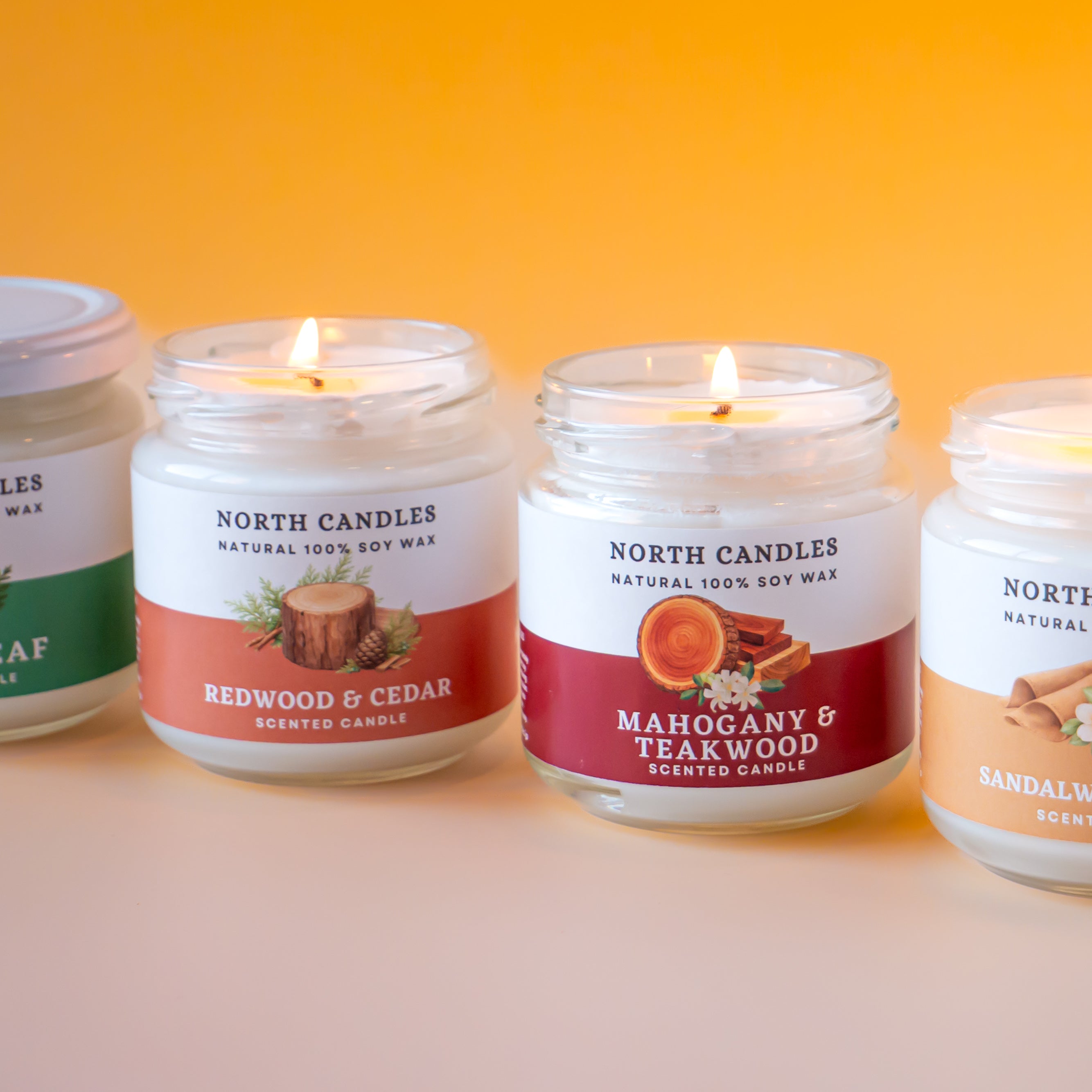 NEW マホガニーチークウッド ビンキャンドル – North Candles