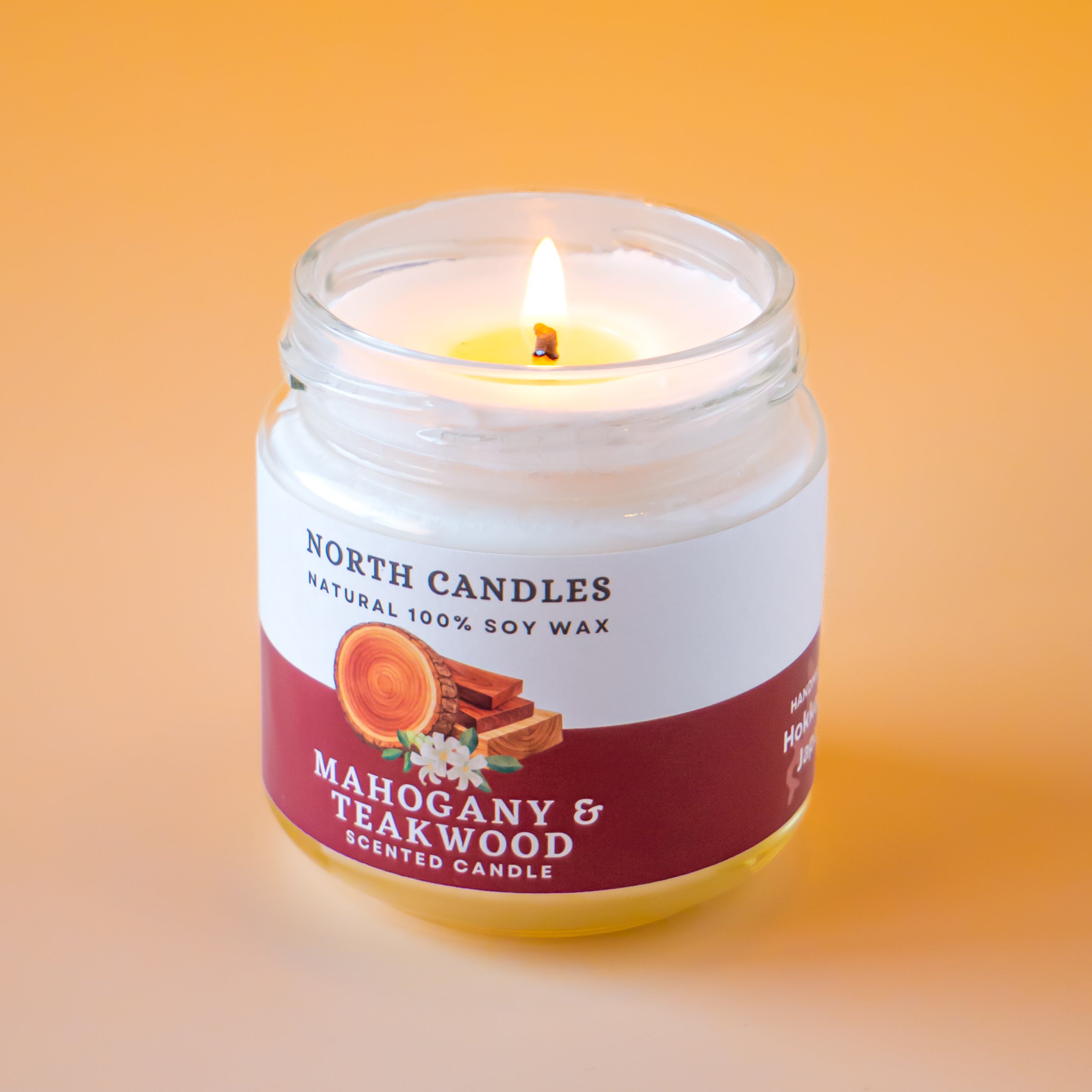 NEW マホガニーチークウッド ビンキャンドル – North Candles