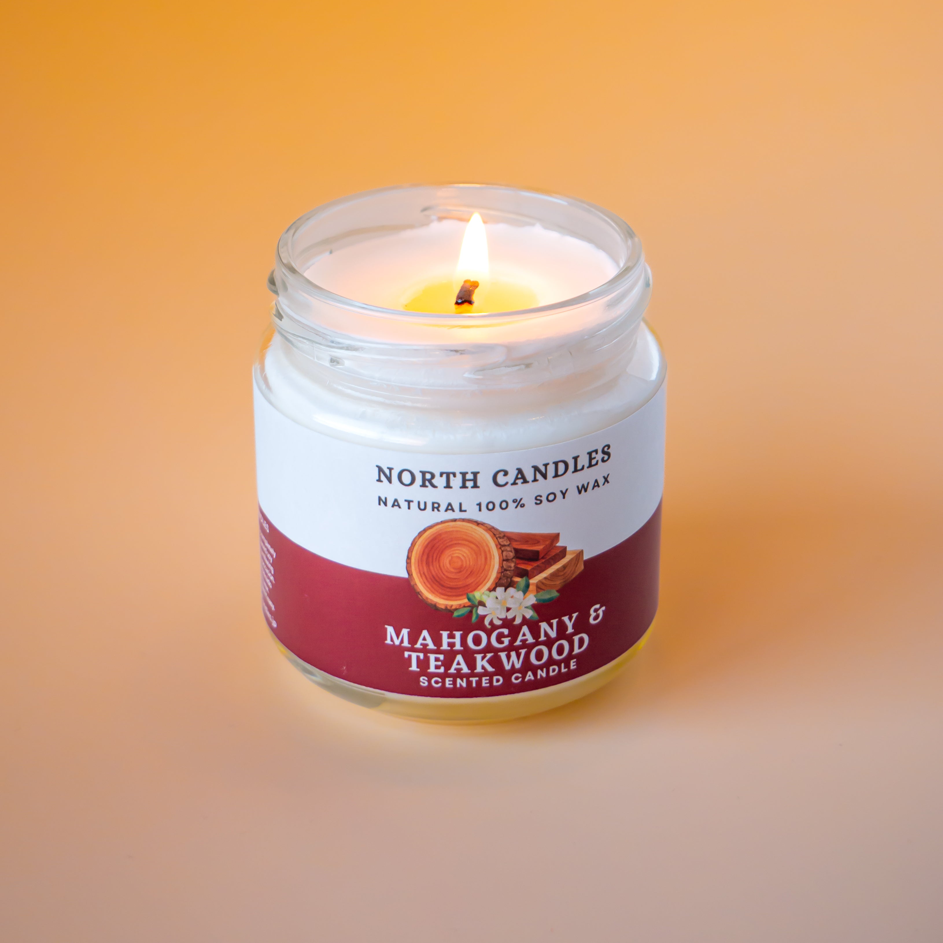 NEW マホガニーチークウッド ビンキャンドル – North Candles