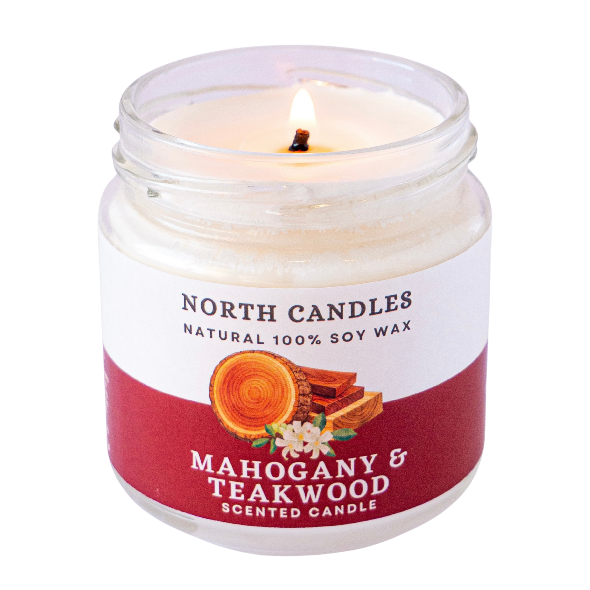 NEW マホガニーチークウッド ビンキャンドル – North Candles