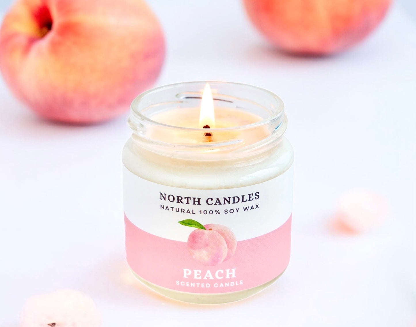 NEW - Peach Scented Soy Candle