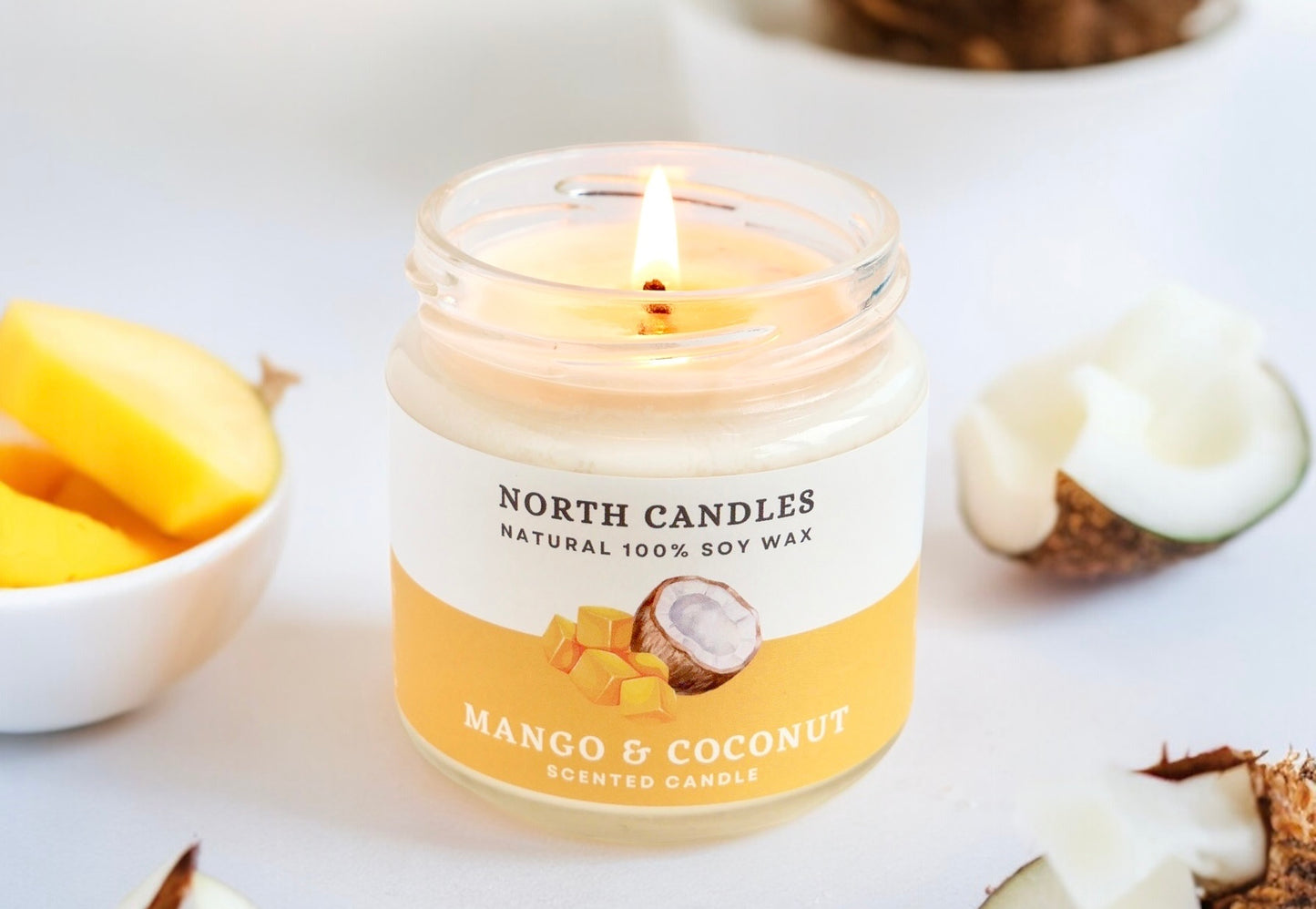 NEW - Mango & Coconut Scented Soy Candle