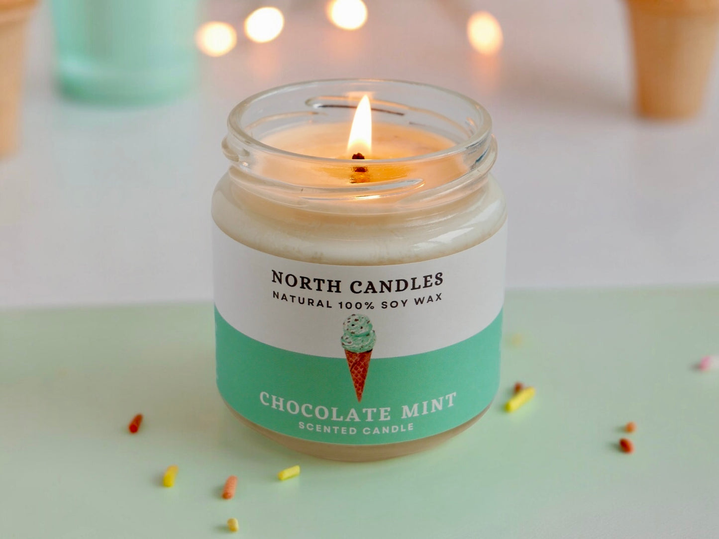 NEW - Chocolate Mint Scented Soy Candle