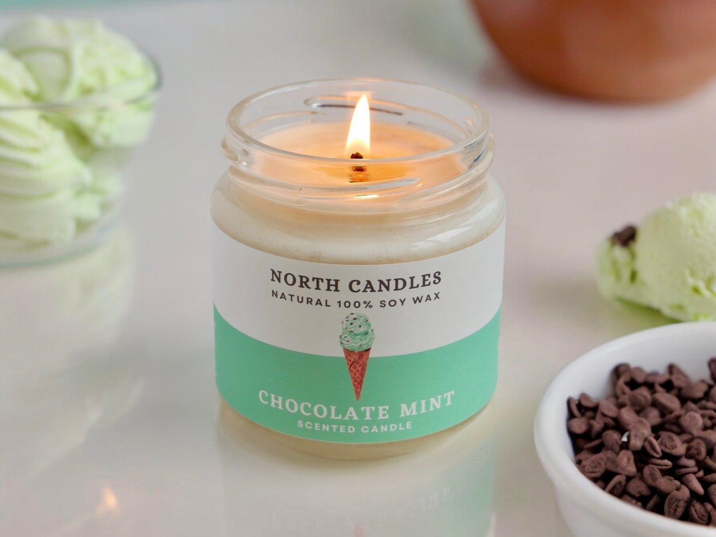 NEW - Chocolate Mint Scented Soy Candle