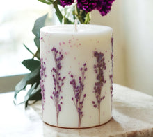 Load image into Gallery viewer, Botanical &quot;Stargrass&quot; Pillar Candle (Large)