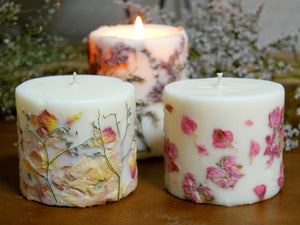 Botanical Scented Soy Pillar Candle