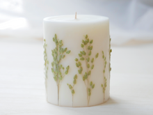 Load image into Gallery viewer, Botanical Green &quot;Stargrass&quot; Pillar Candle (Large)