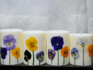 Viola Pressed Flower Soy Candle [Large]