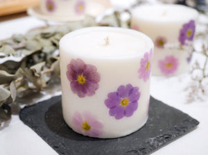 Sakuraso (Primrose) Pressed Flower Soy Candle