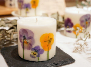 Viola Pressed Flower Soy Candle (Small)