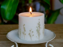 Load image into Gallery viewer, Botanical Green &quot;Stargrass&quot; Pillar Candle (Small)