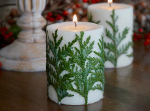 Seasonal Christmas Tree Pillar Candle