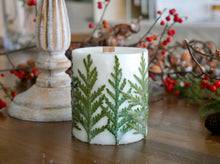 Load image into Gallery viewer, Seasonal Christmas Wood Wick Unscented Tree Pillar (Large)