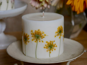 Botanical Scented Soy Pillar Candle