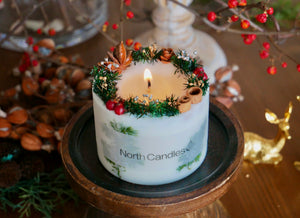 Seasonal Christmas Wreath Candle (Essential Oil Blend)